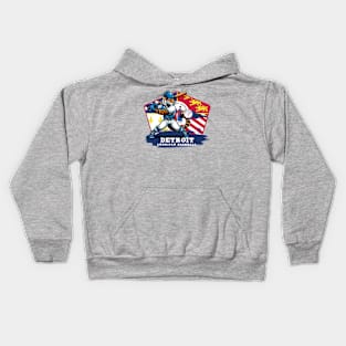 USA - American BASEBALL - Detroit - Baseball mascot - Detroit baseball Kids Hoodie